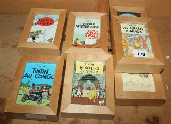 7 framed Tin Tin cards
